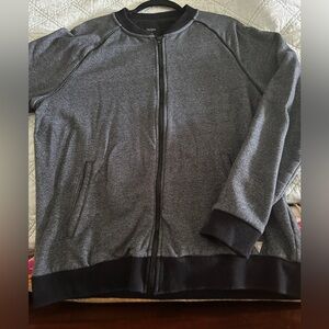 EUC Men’s Gray and Black Zip-Up Jacket. L.